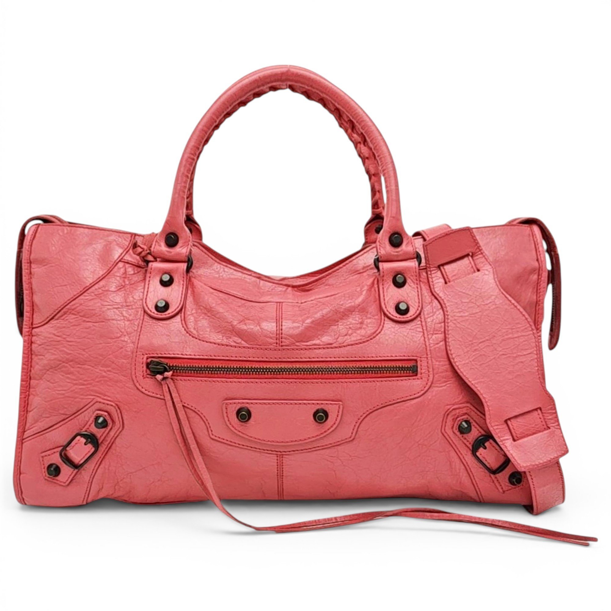 City leather handbag