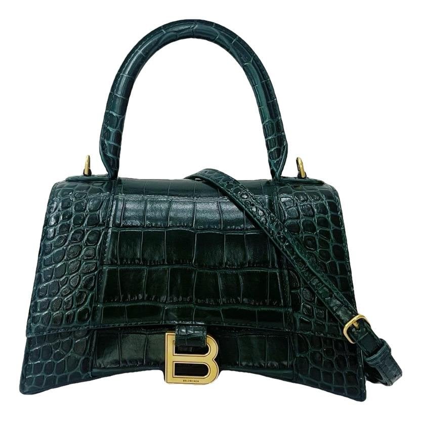 Hourglass leather handbag
