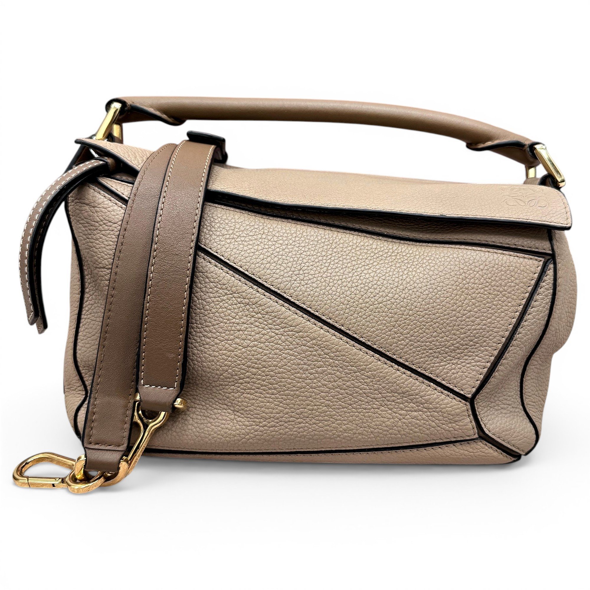 Puzzle leather handbag