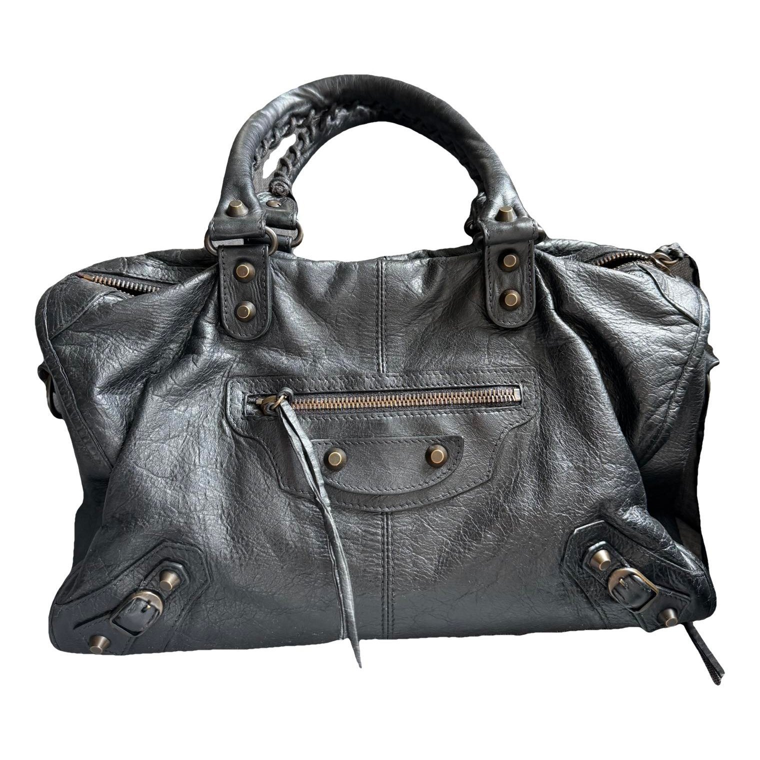 City leather handbag