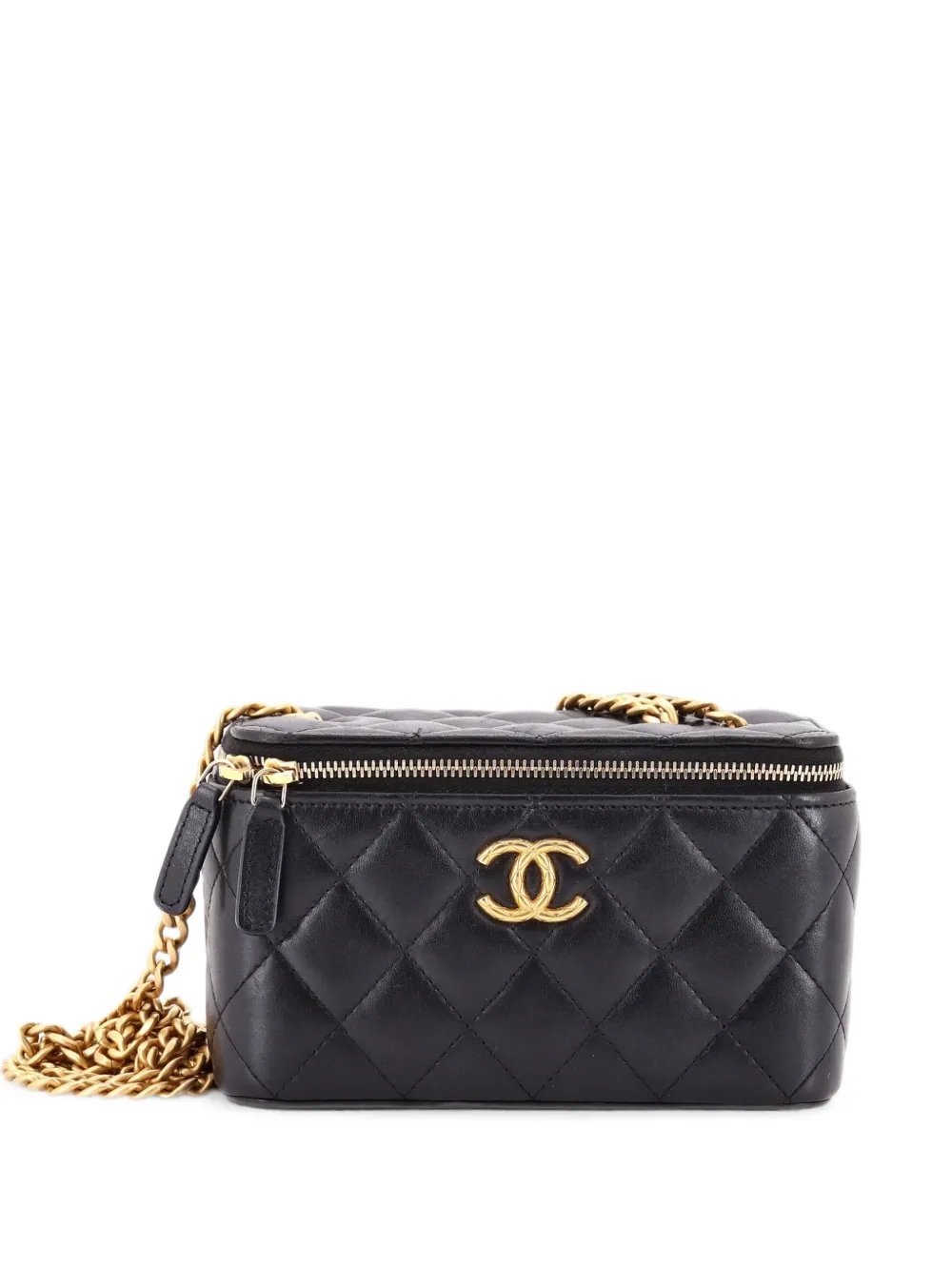 All Slide Long Vanity Case with Chain Quilted Lambskin Small crossbody bag