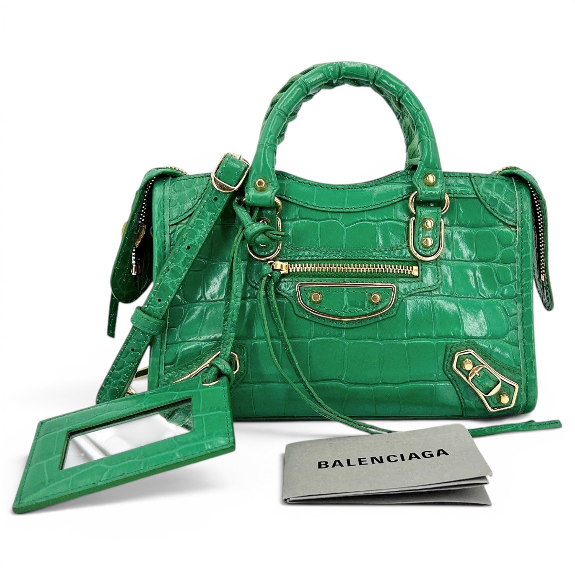 City leather handbag