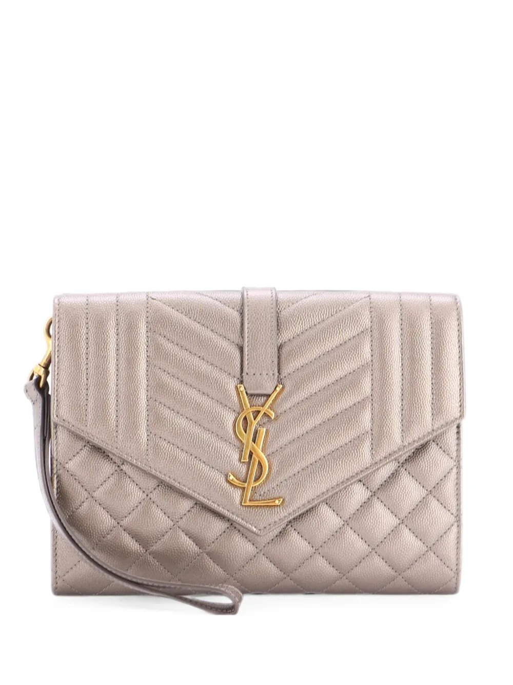 Classic Monogram Envelope Wristlet Mixed Matelasse Leather clutch bag