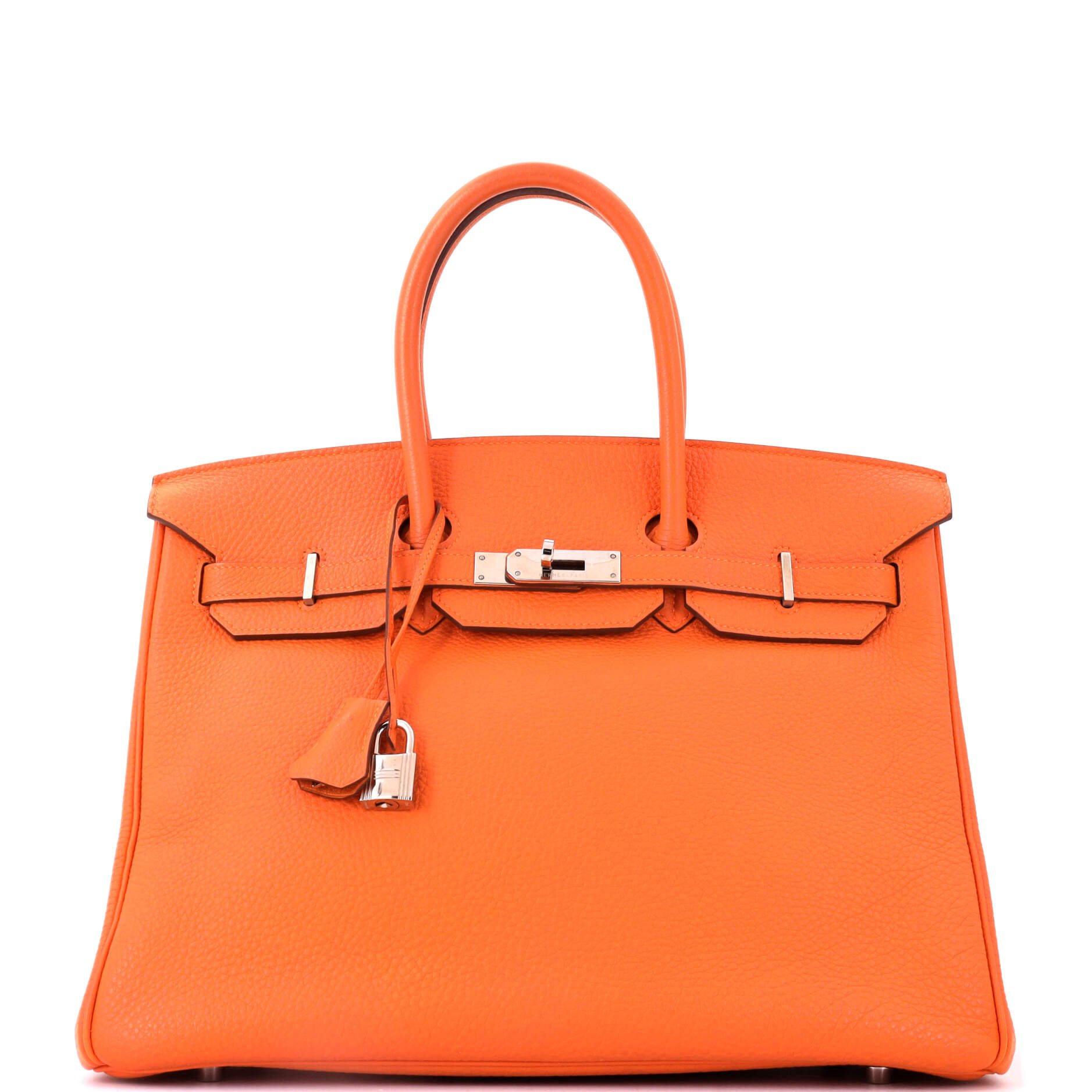 Birkin Handbag Orange H Togo with Palladium Hardware 35