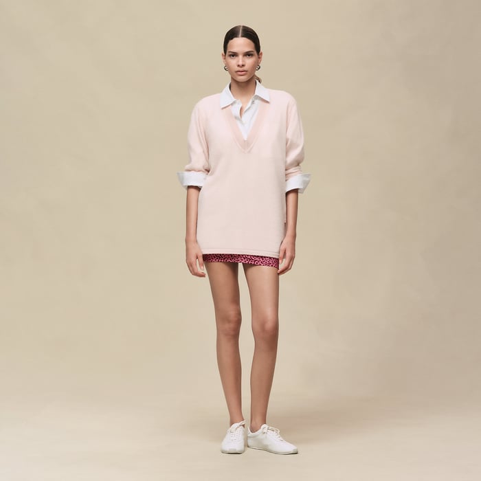Rose Palomino Cashmere Long-sleeve Sweater