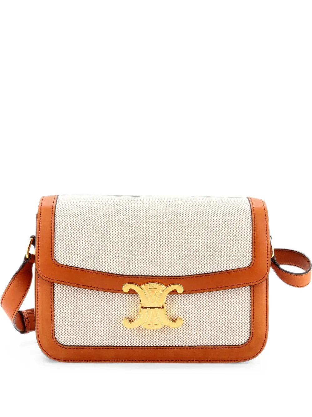 Triomphe Shoulder Bag Canvas with Leather Medium crossbody bag
