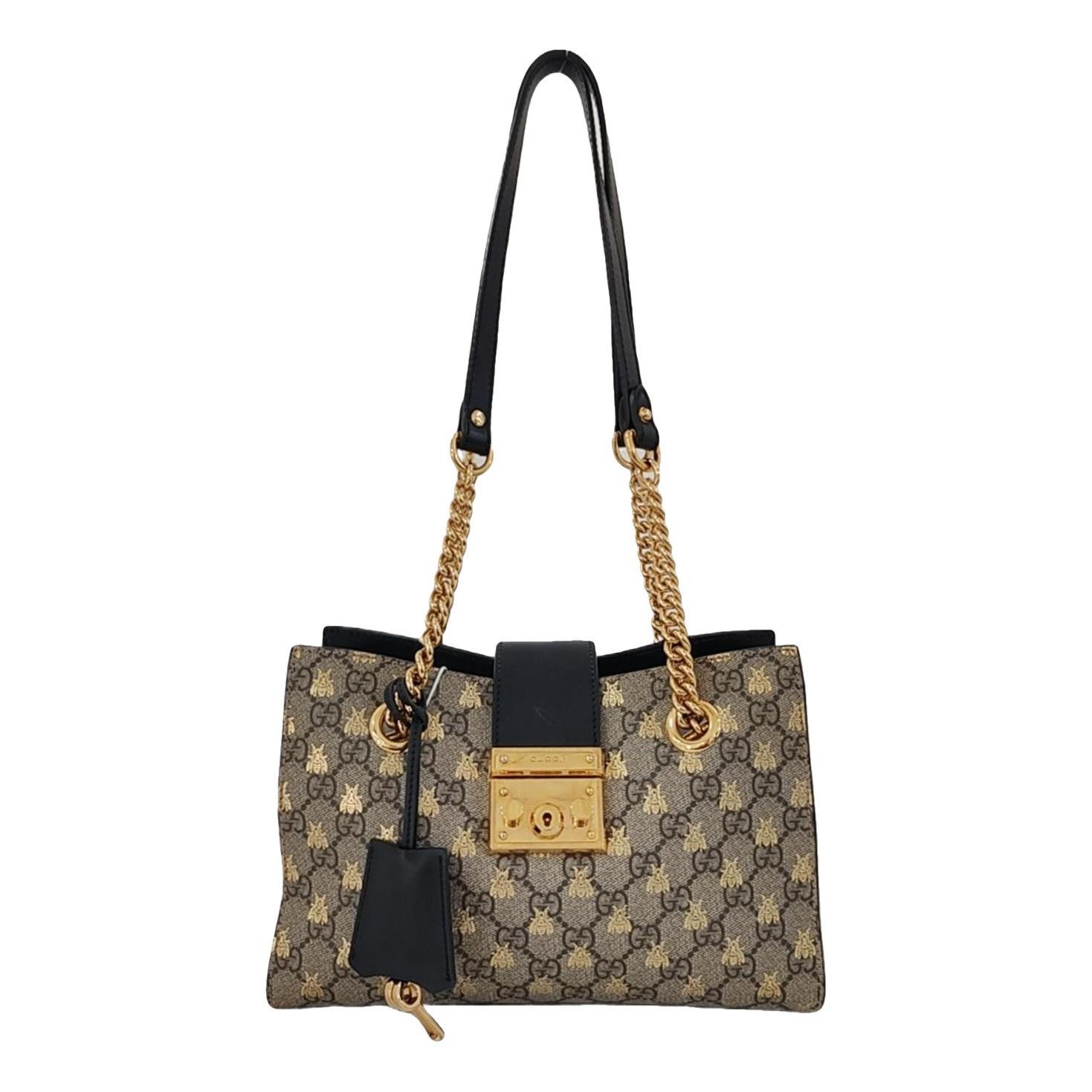Padlock leather handbag
