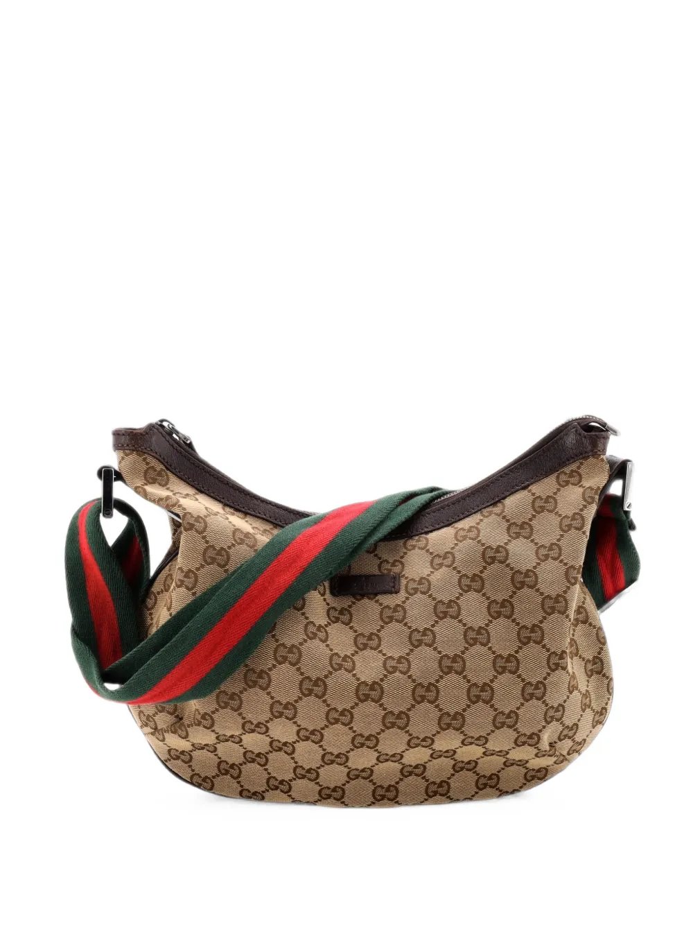 Saddle Zip Messenger Bag GG Canvas with Leather Medium crossbody bag