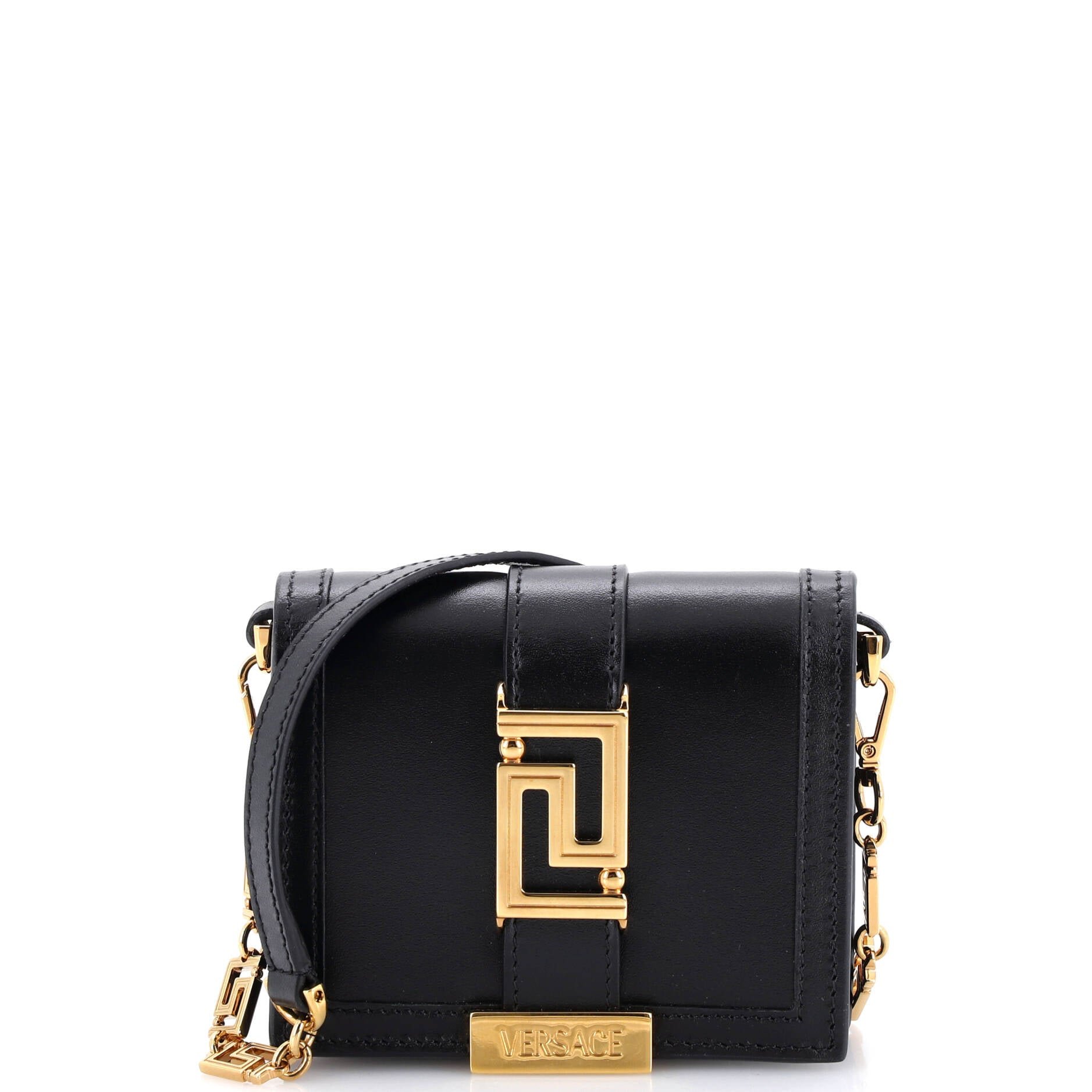Greca Goddess Wallet on Chain Leather Mini