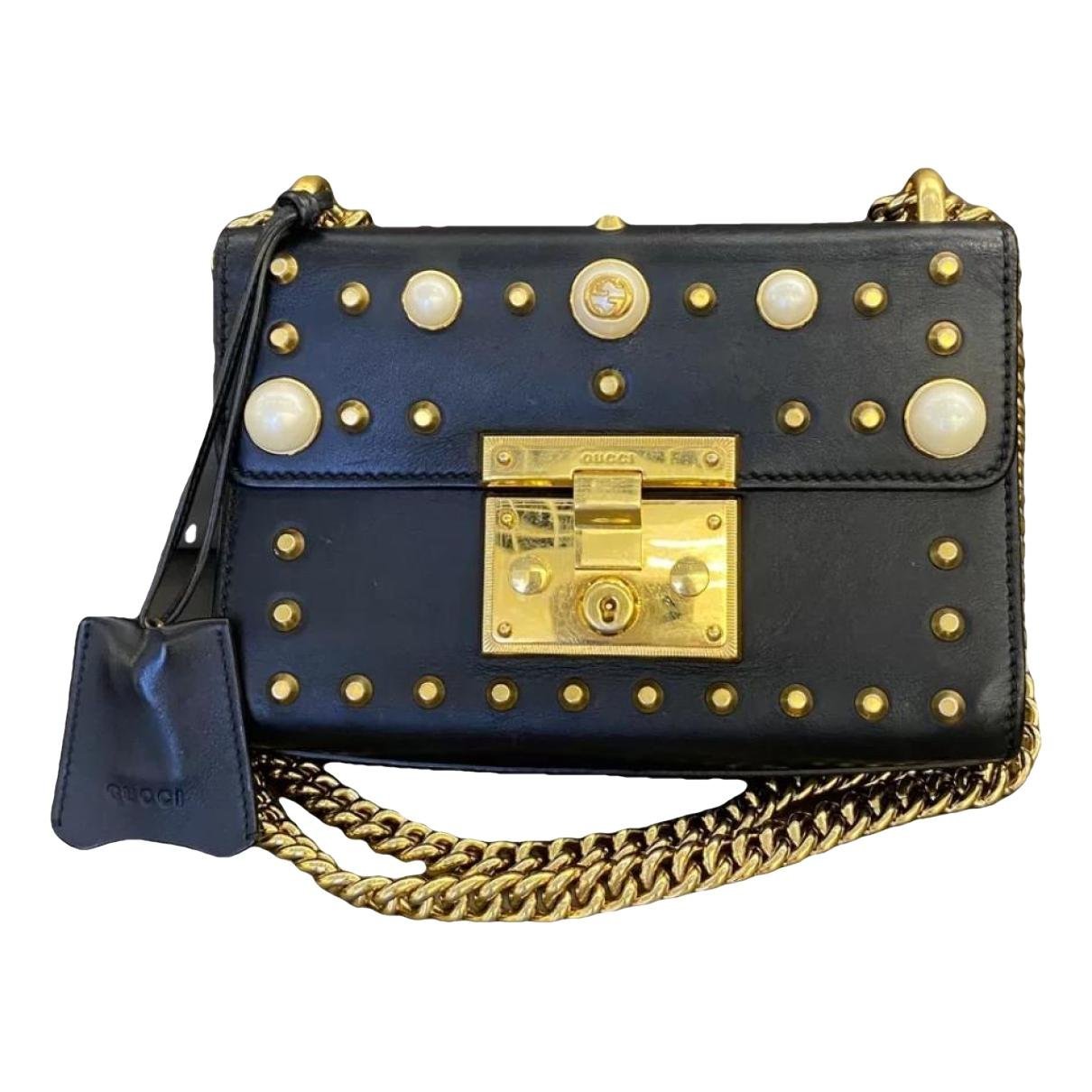 Padlock leather handbag