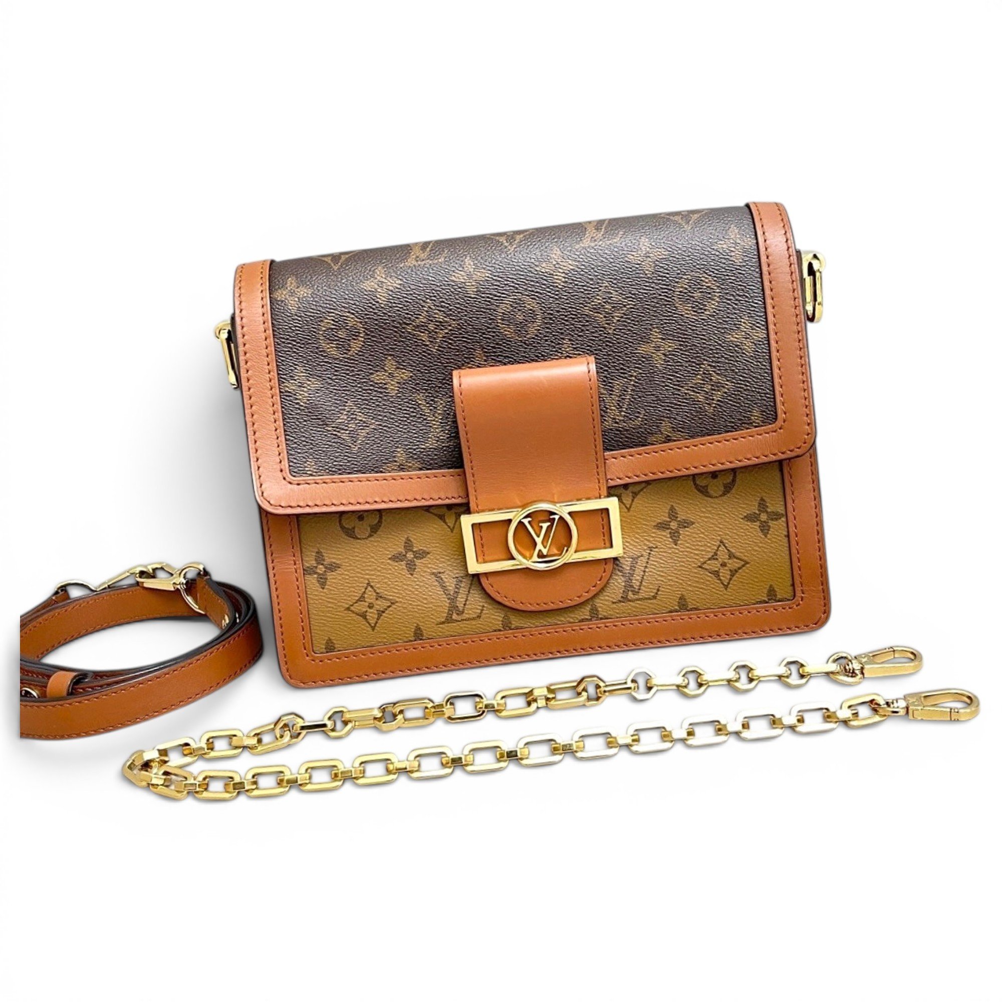 Dauphine leather crossbody bag