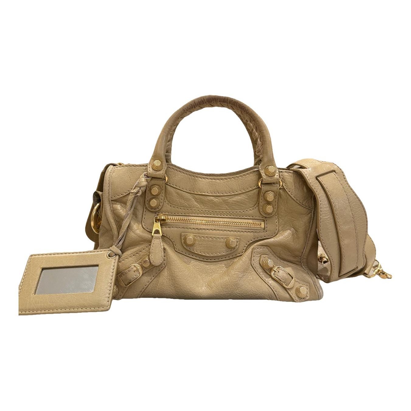 City leather handbag