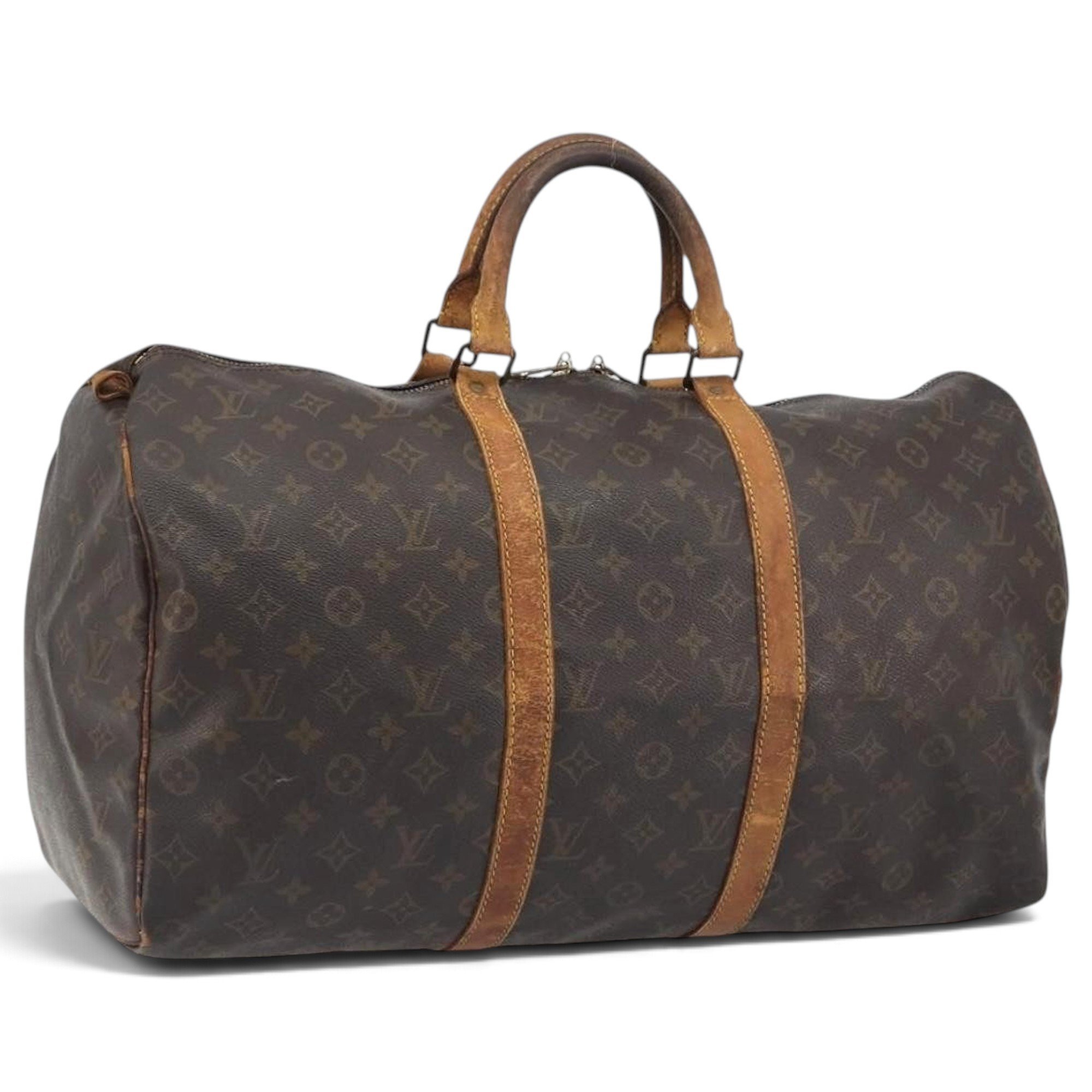 Keepall leather travel bag