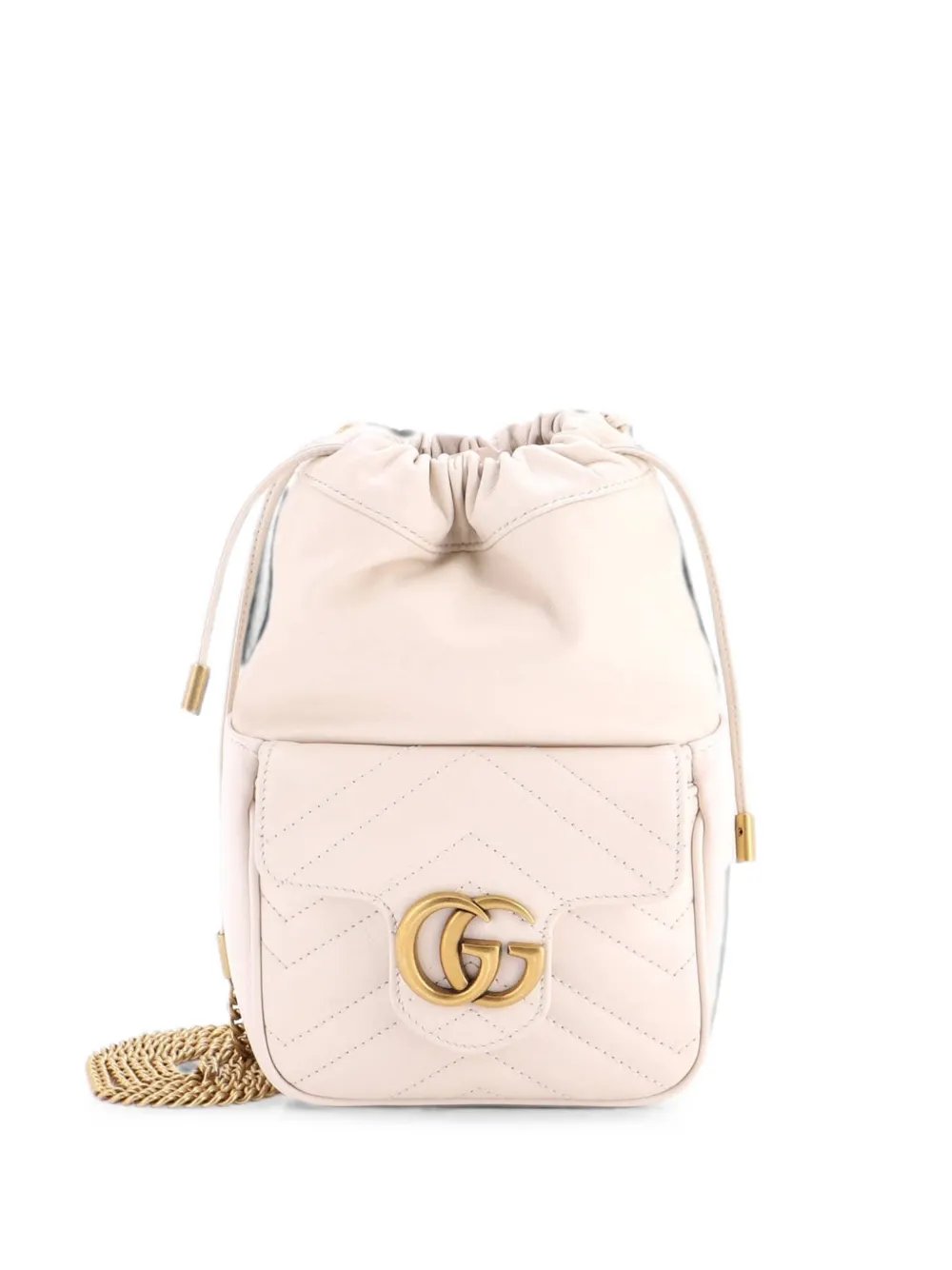 GG Marmont Front Pocket Bucket Bag Matelasse Leather Mini crossbody bag