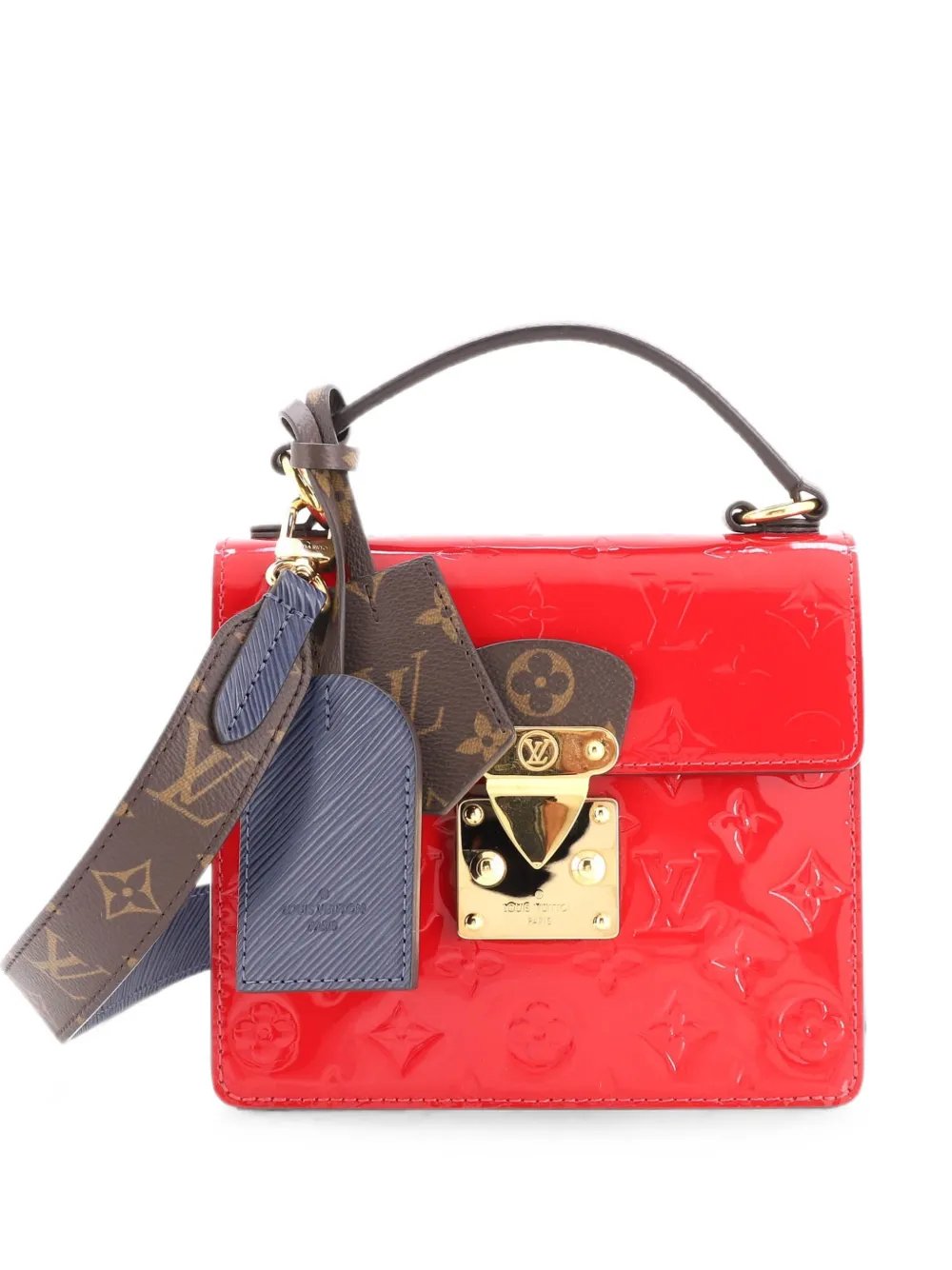 Spring Street NM Handbag Monogram Vernis with Monogram Canvas and Epi Leather shoulder bag