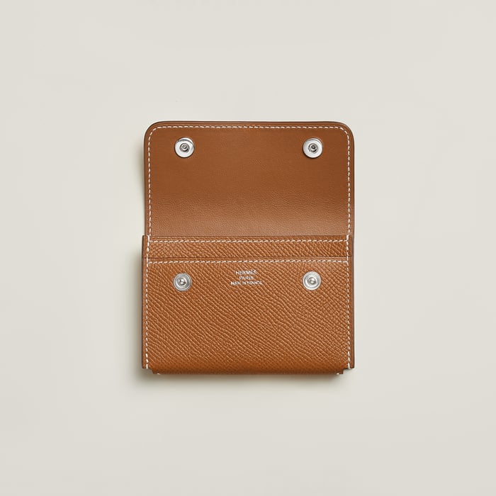 Gold Hermèsnap II Card Holder