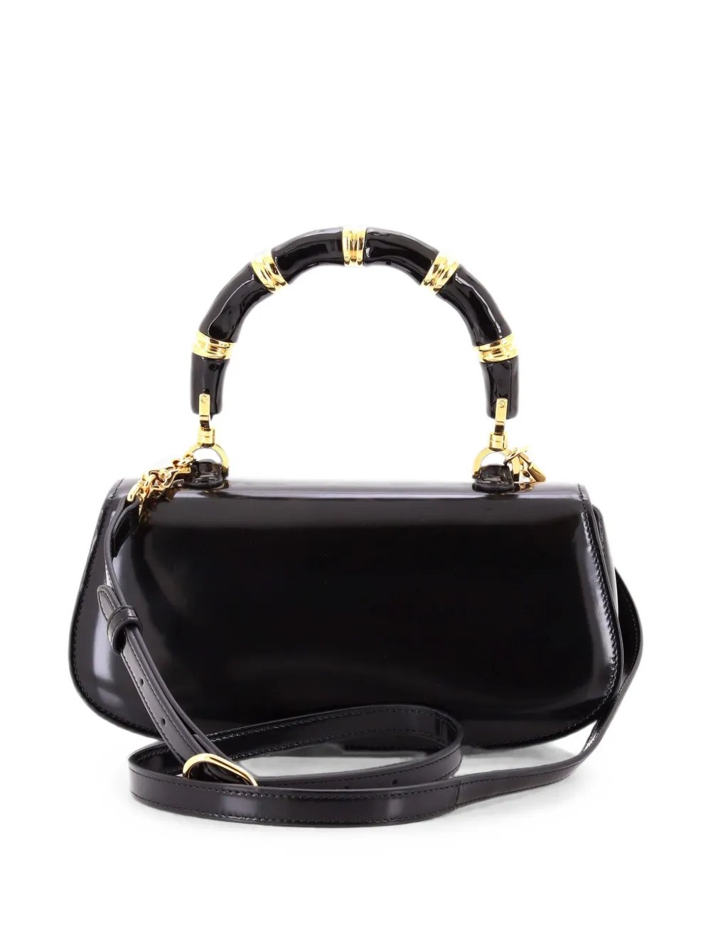 Bamboo Diva Top Handle Bag Polished Leather Medium satchel