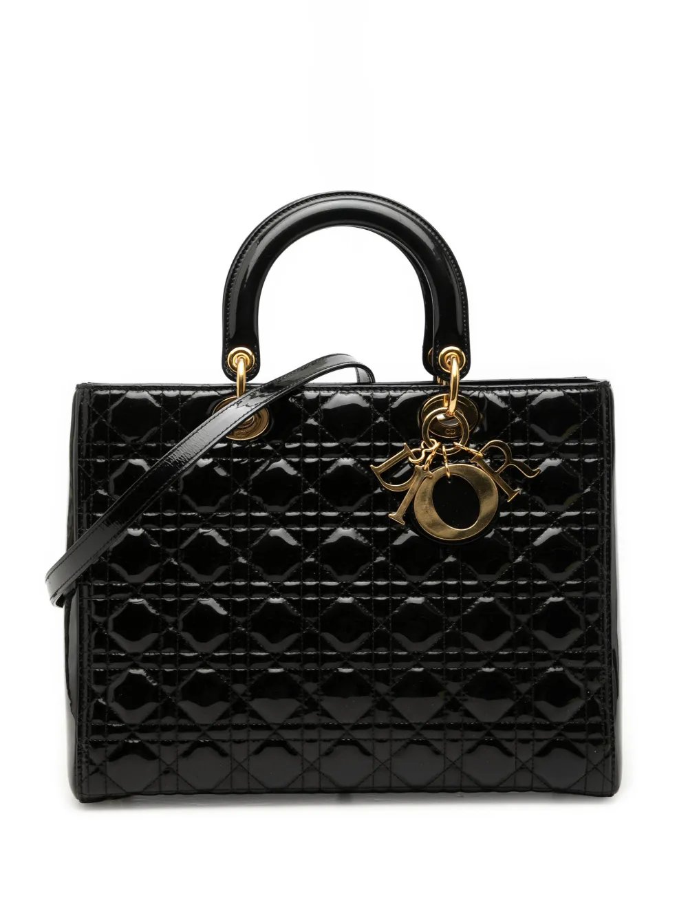 2013 Large Patent Cannage Lady Dior satchel