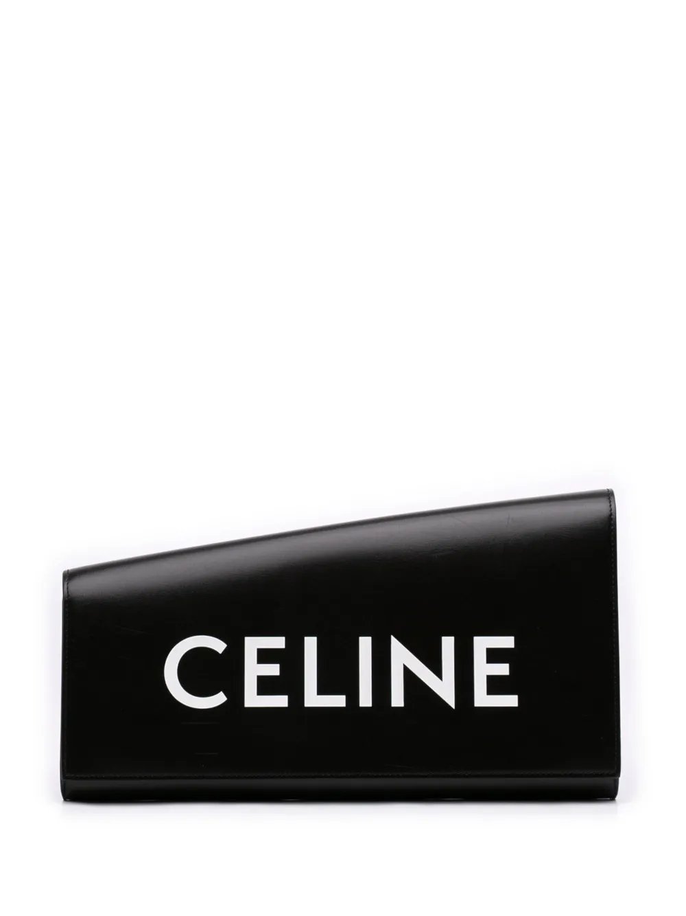 2022 Leather Asymmetric Logo clutch bag