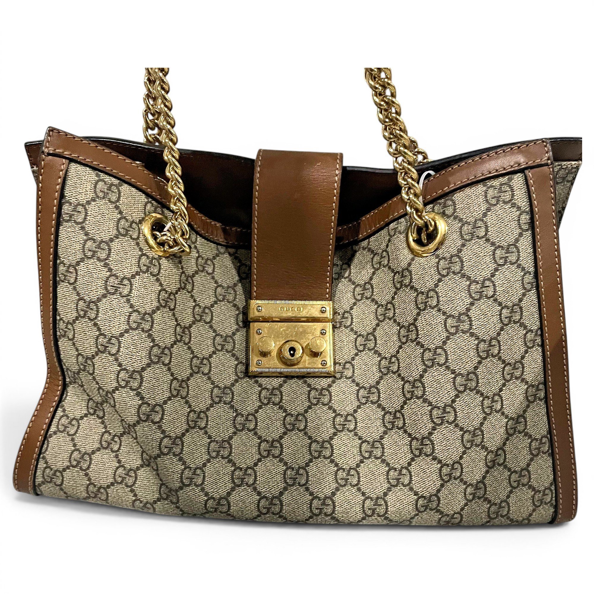 Padlock leather handbag
