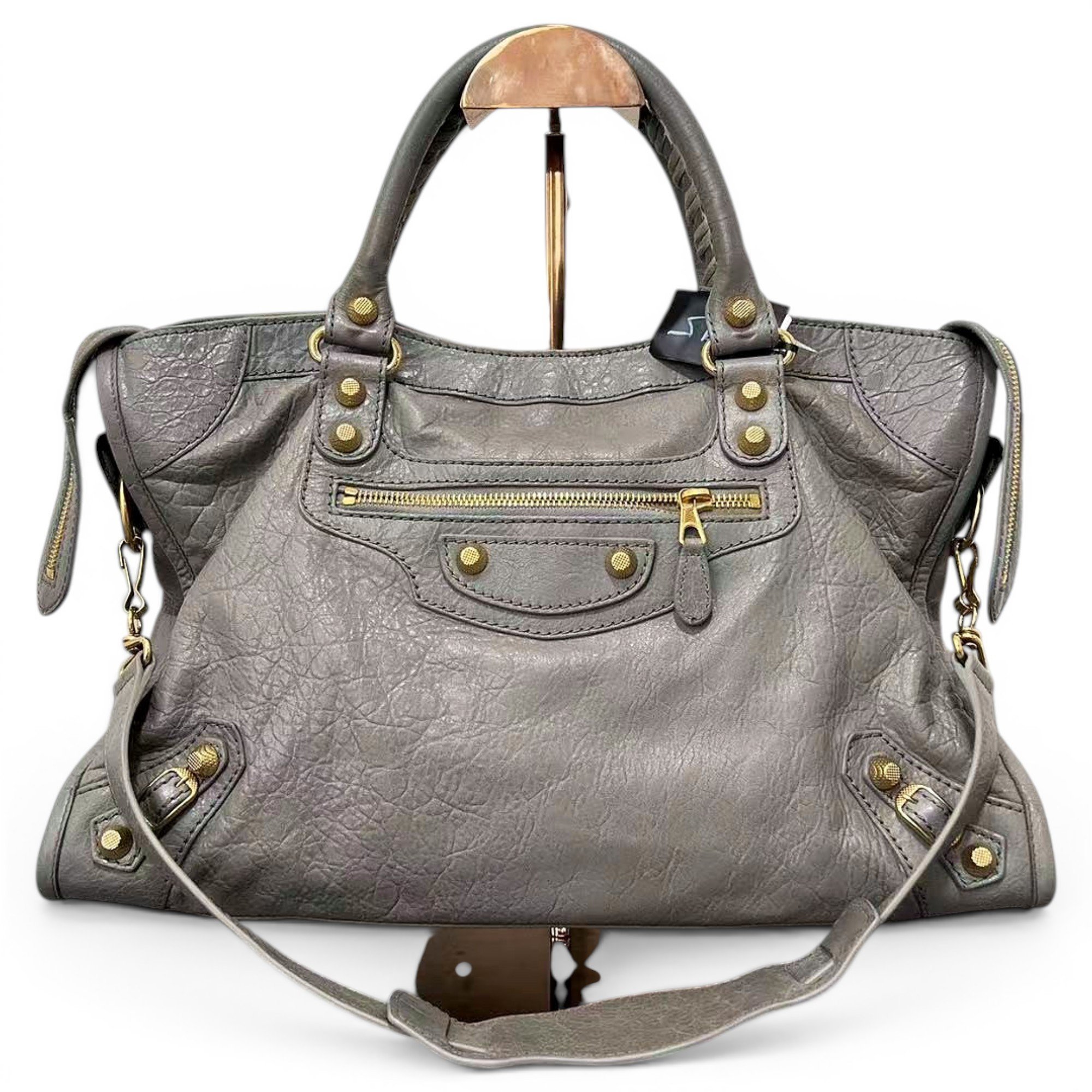 City leather handbag