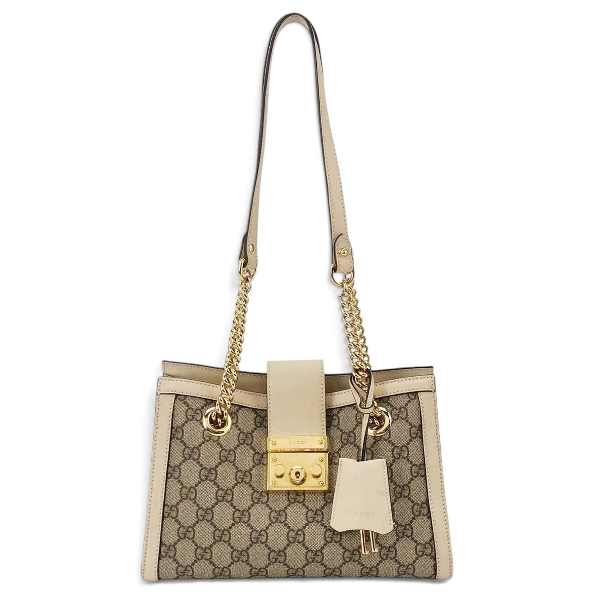 Padlock leather handbag
