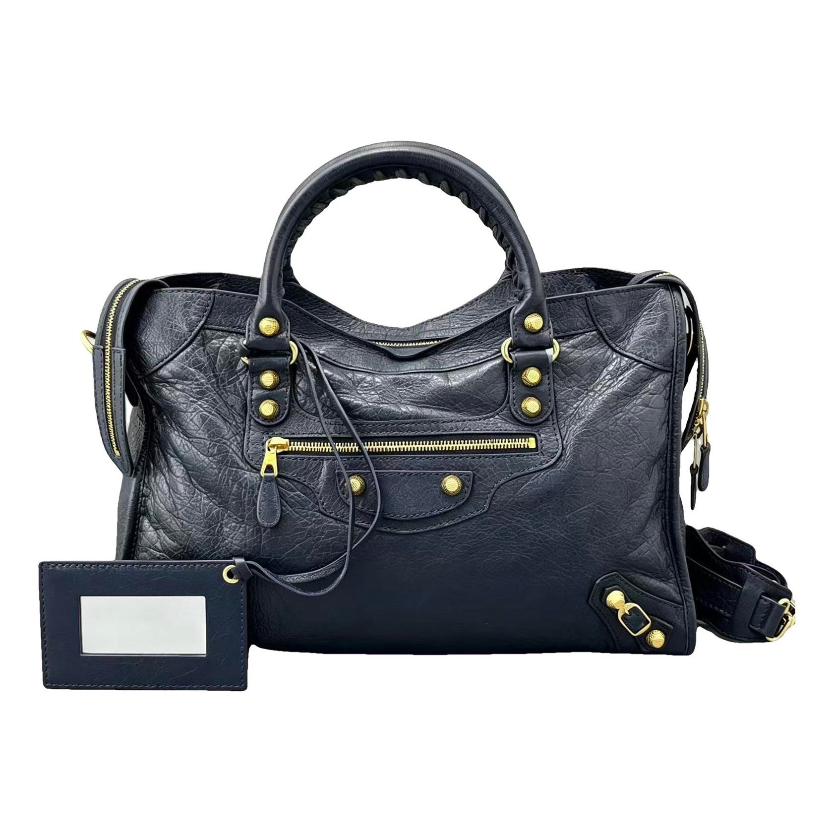 City leather handbag