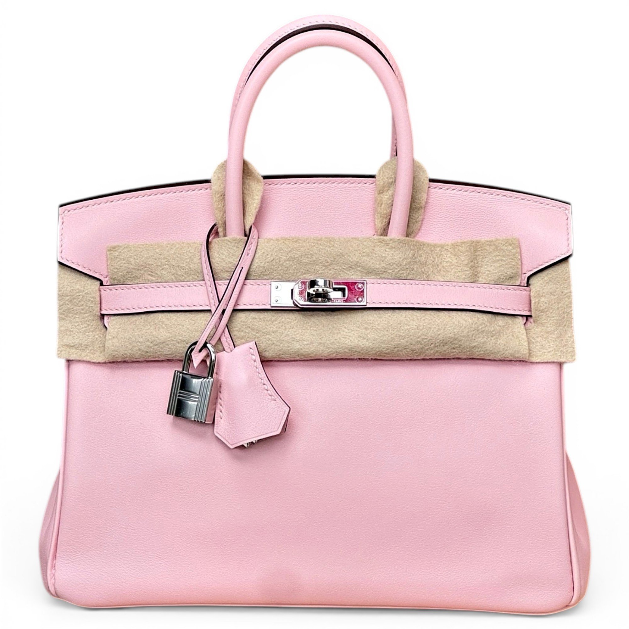 Hermes Birkin 25 Handbag Rose Sakura Swift Leather