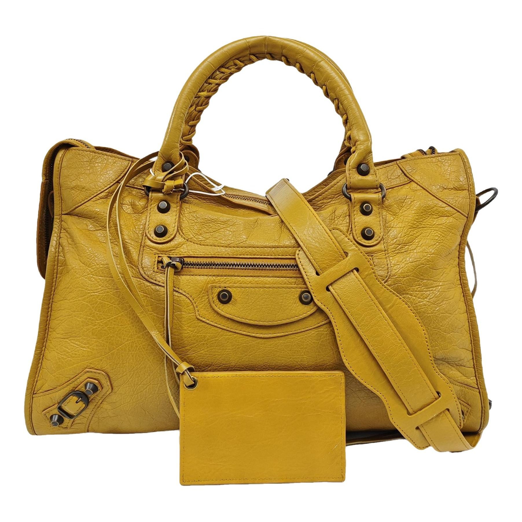 City leather handbag