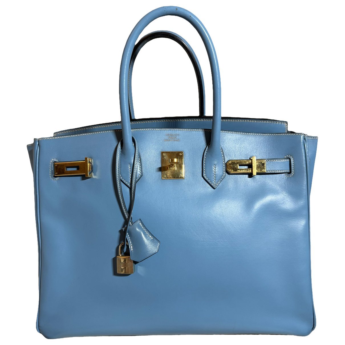 Hermes Birkin 35 Handbag Blue Jean Toile Jean
