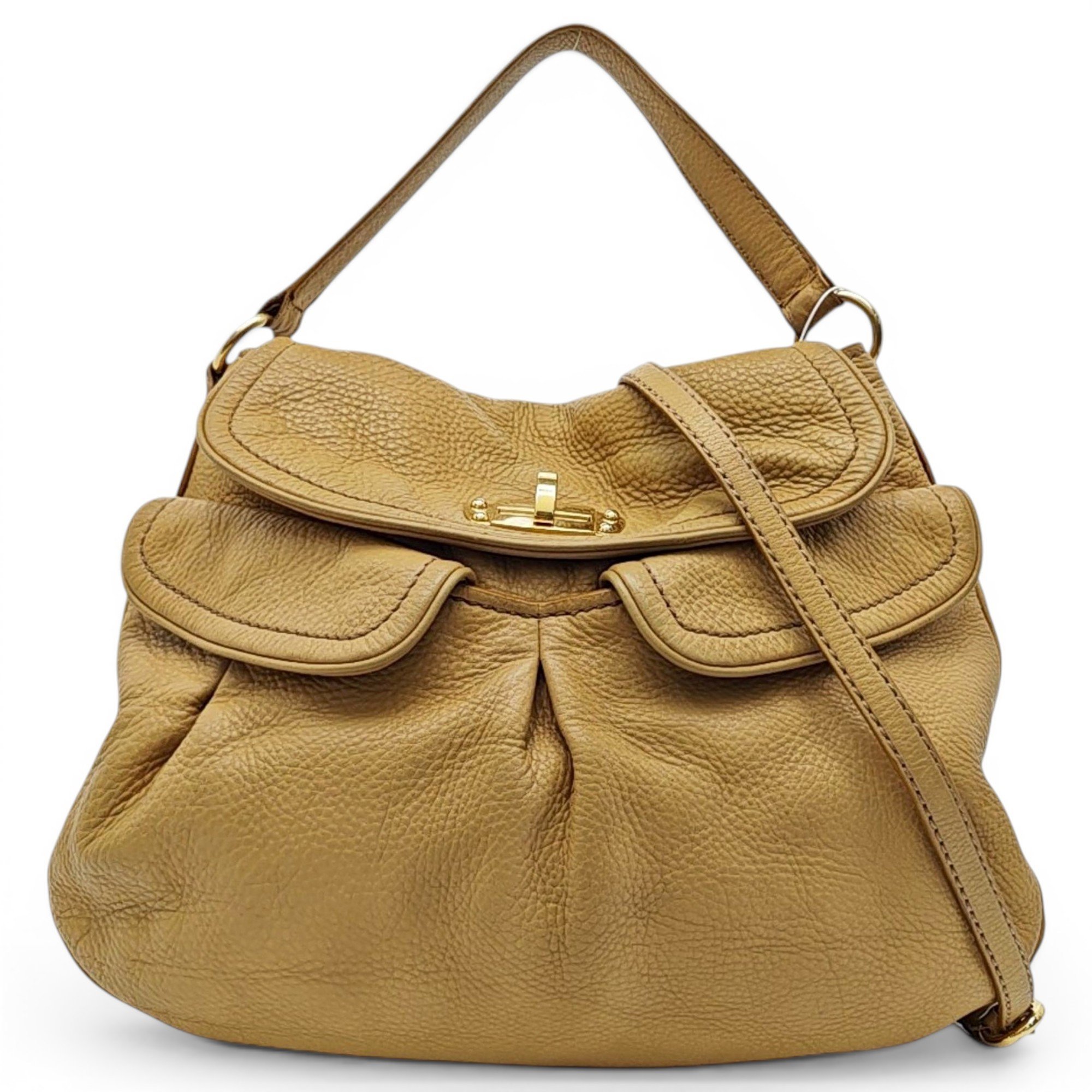 Miu Crystal leather handbag