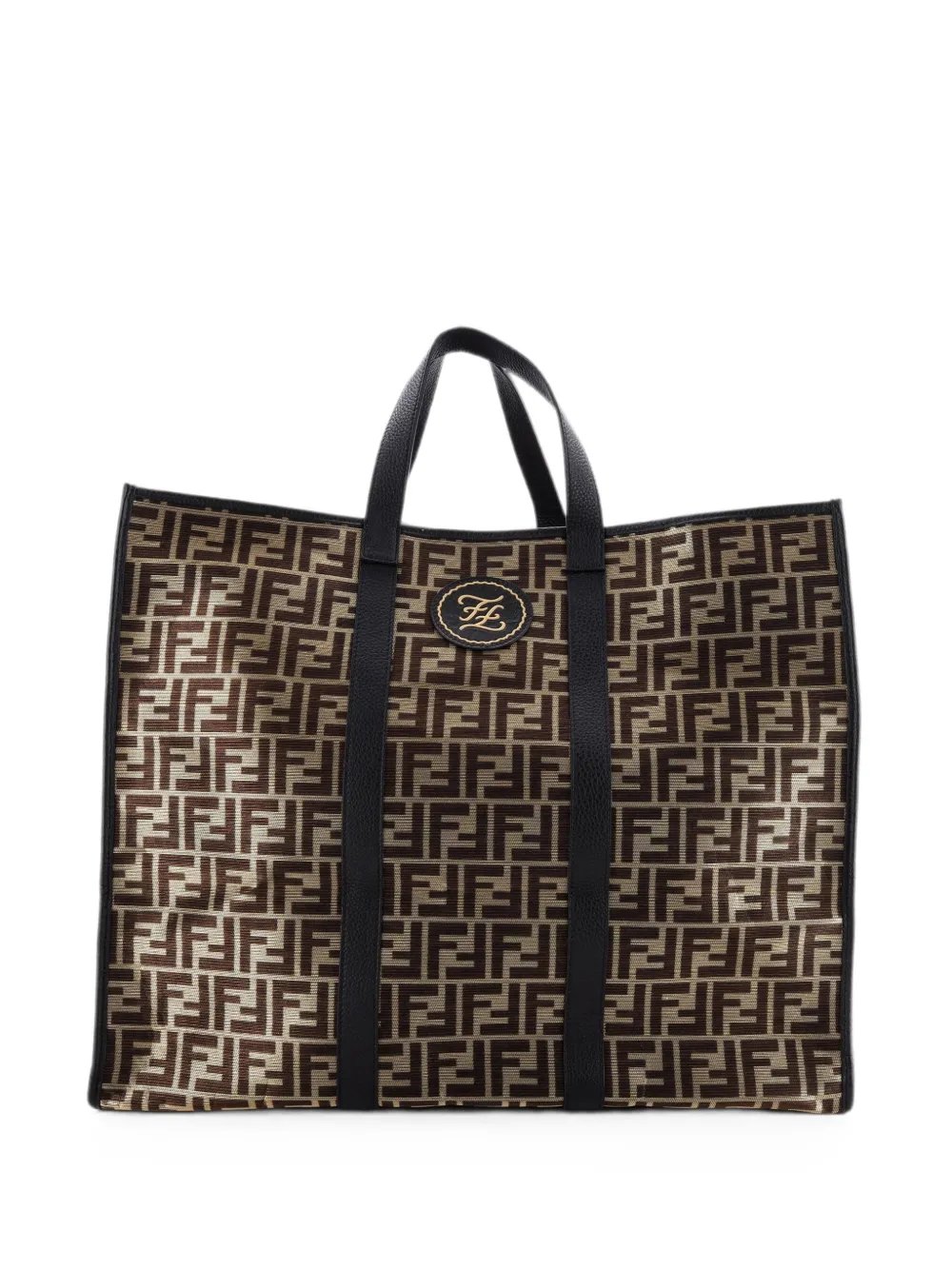 Karligraphy Metallic Zucca Canvas Large tote bag