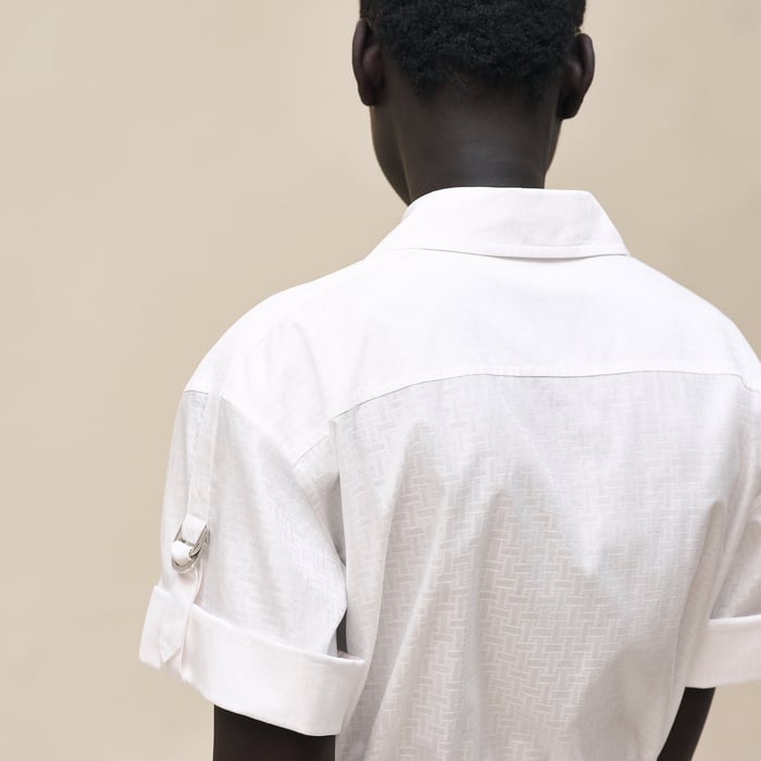Blanc "Mosaique" Short-sleeve Dress