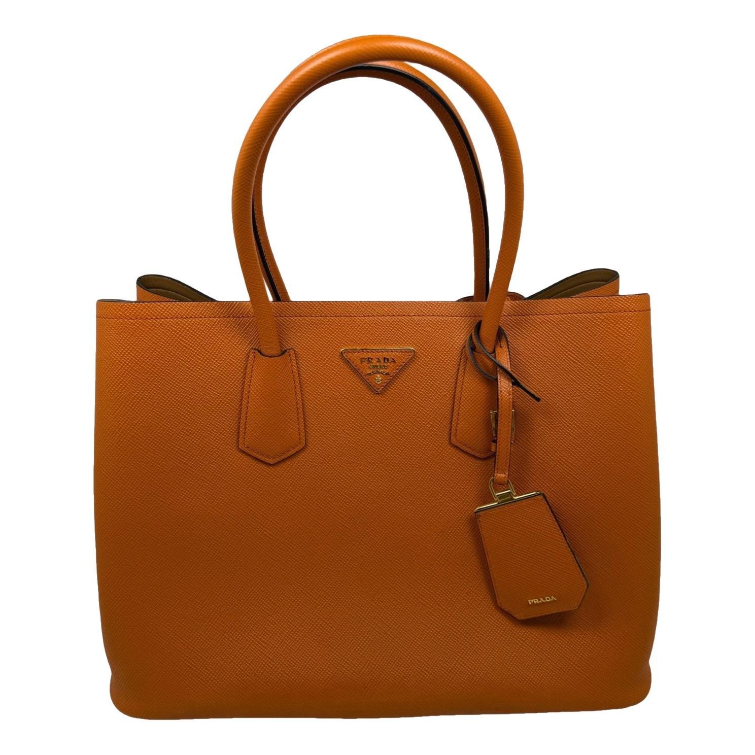 Double leather handbag