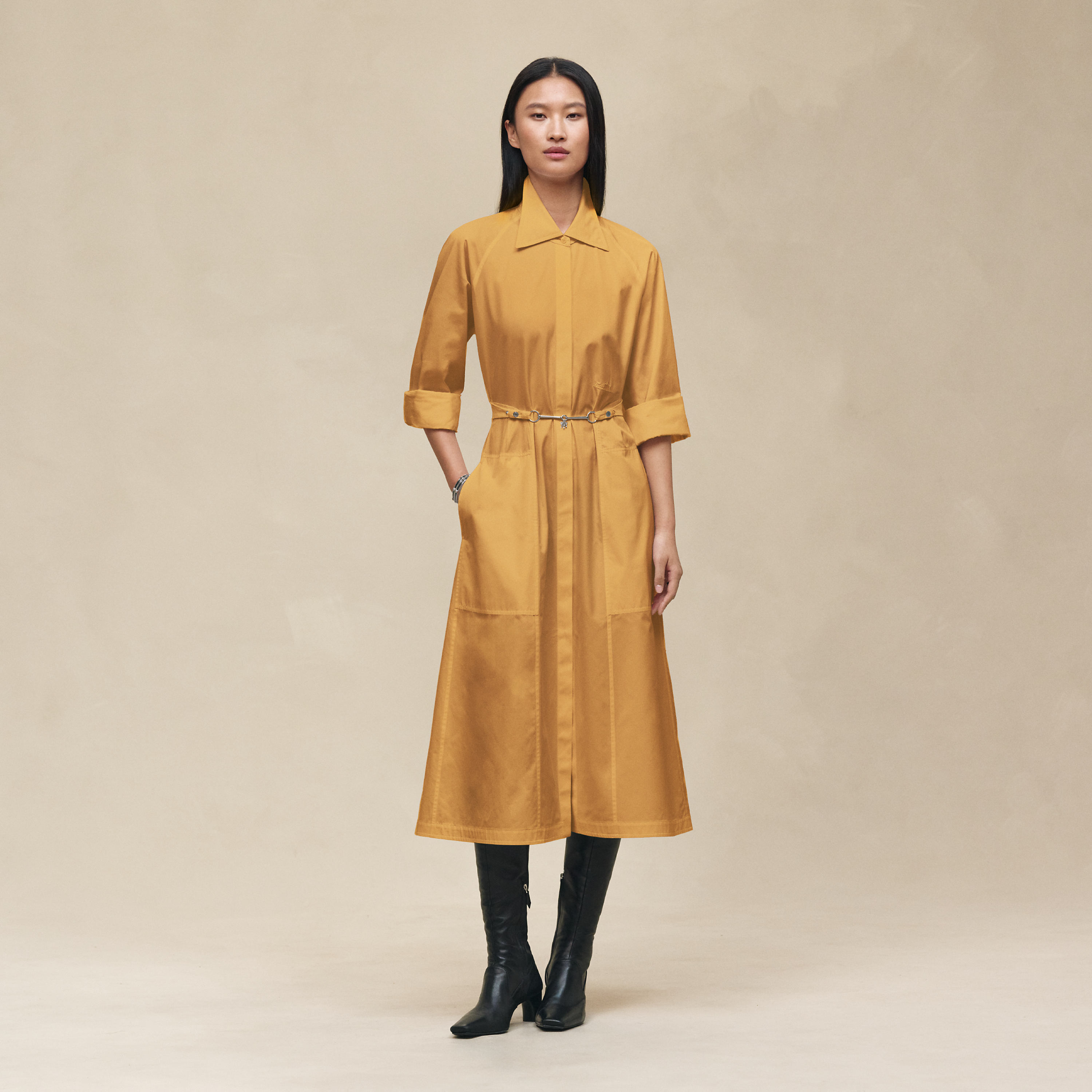 Equestrian shirt dress