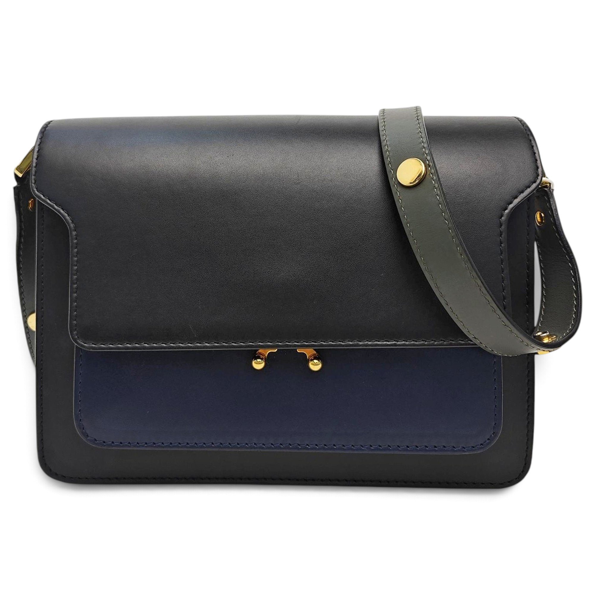 Trunk leather crossbody bag