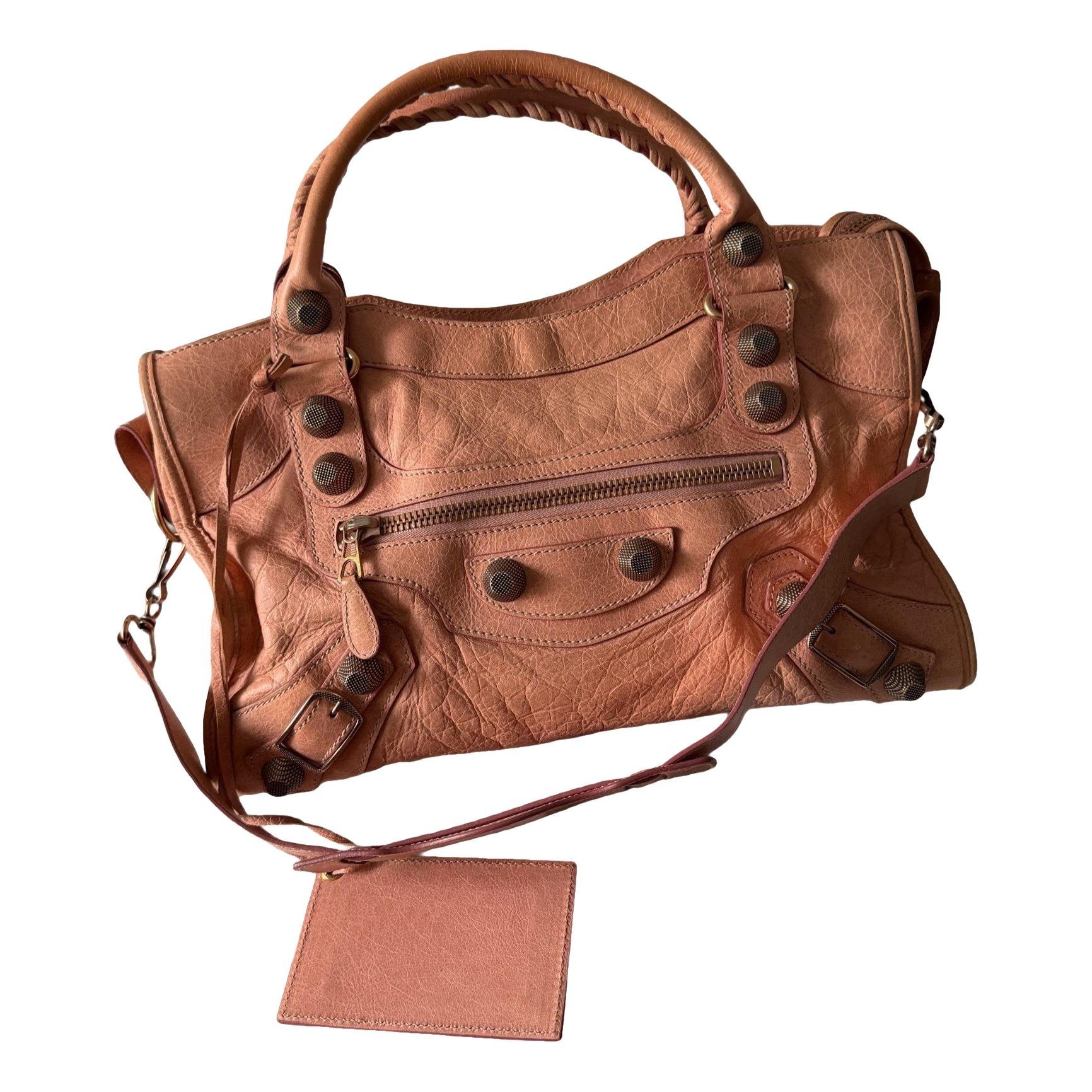 City leather handbag