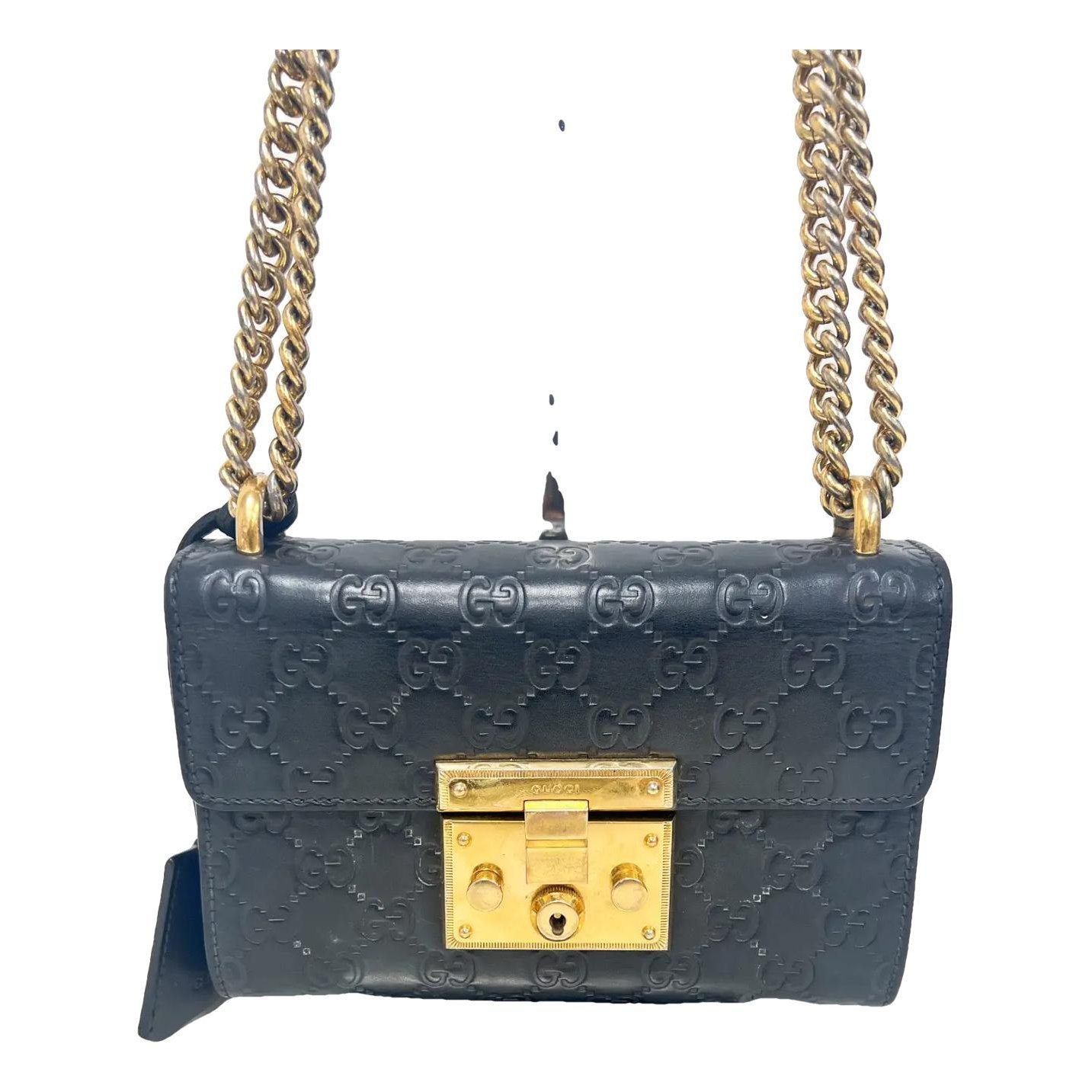 Padlock leather handbag