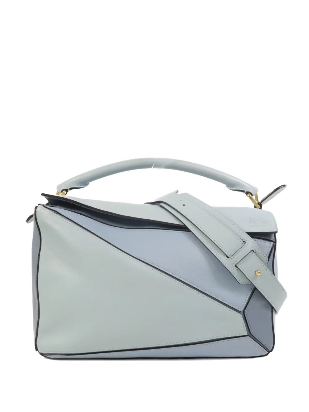 Puzzle leather tote bag