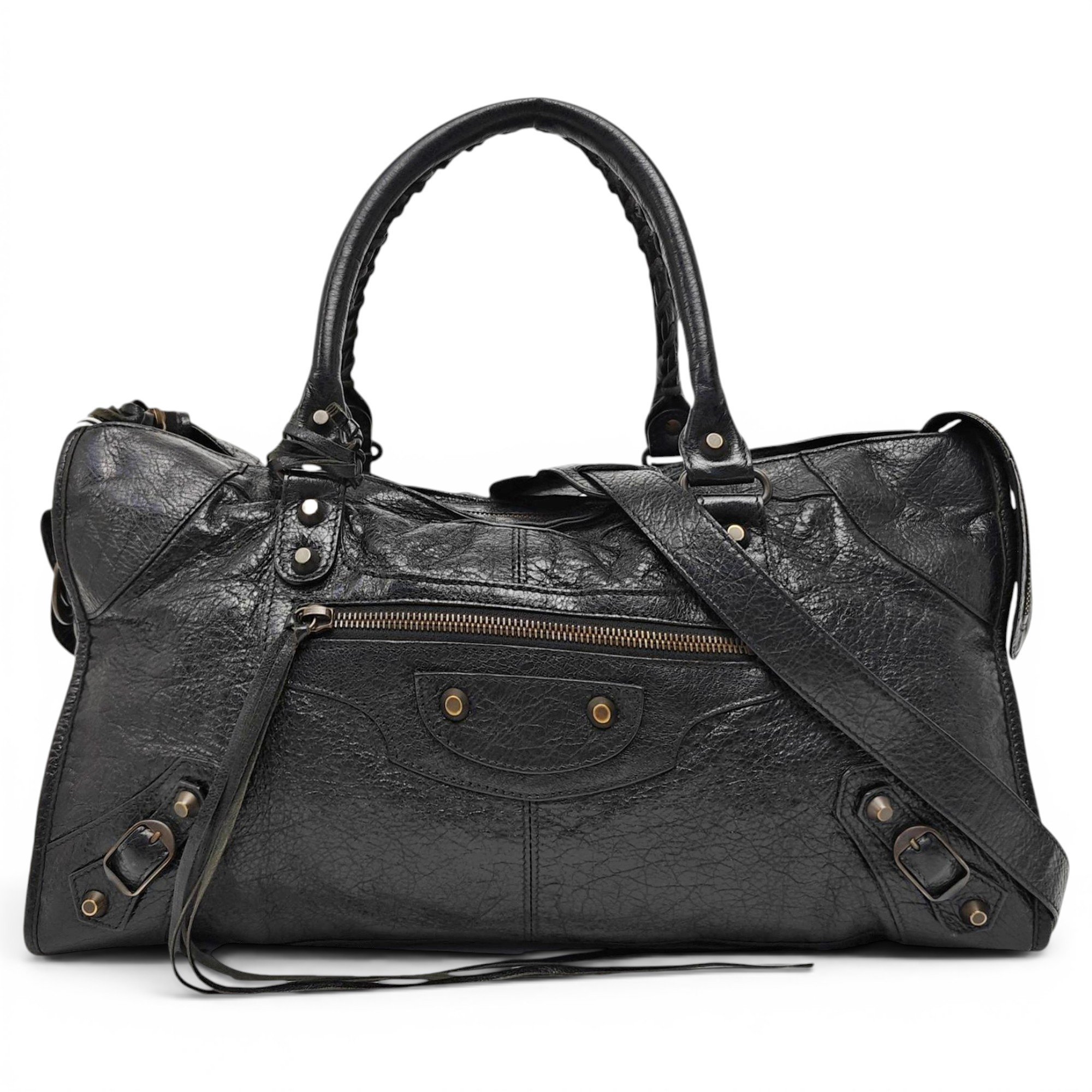 City leather handbag