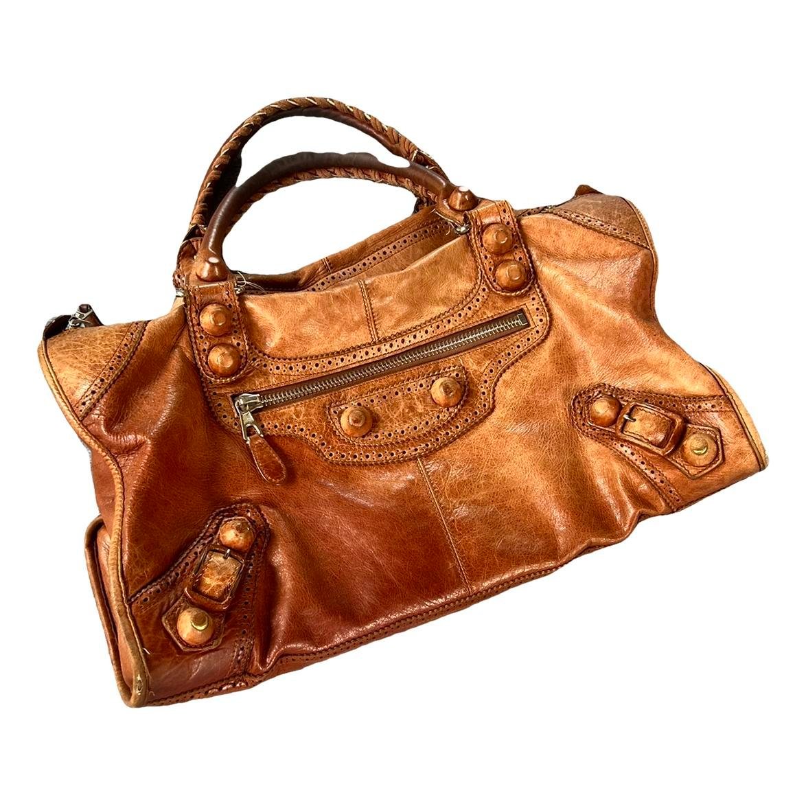 City leather handbag