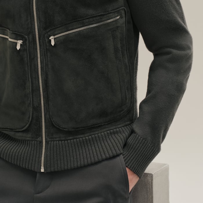 Vert Chrome "Devant Cuir" Zipped Jacket