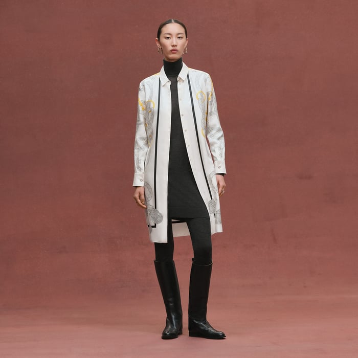Blanc Nacre "Palefroi Remix" Shirt Dress