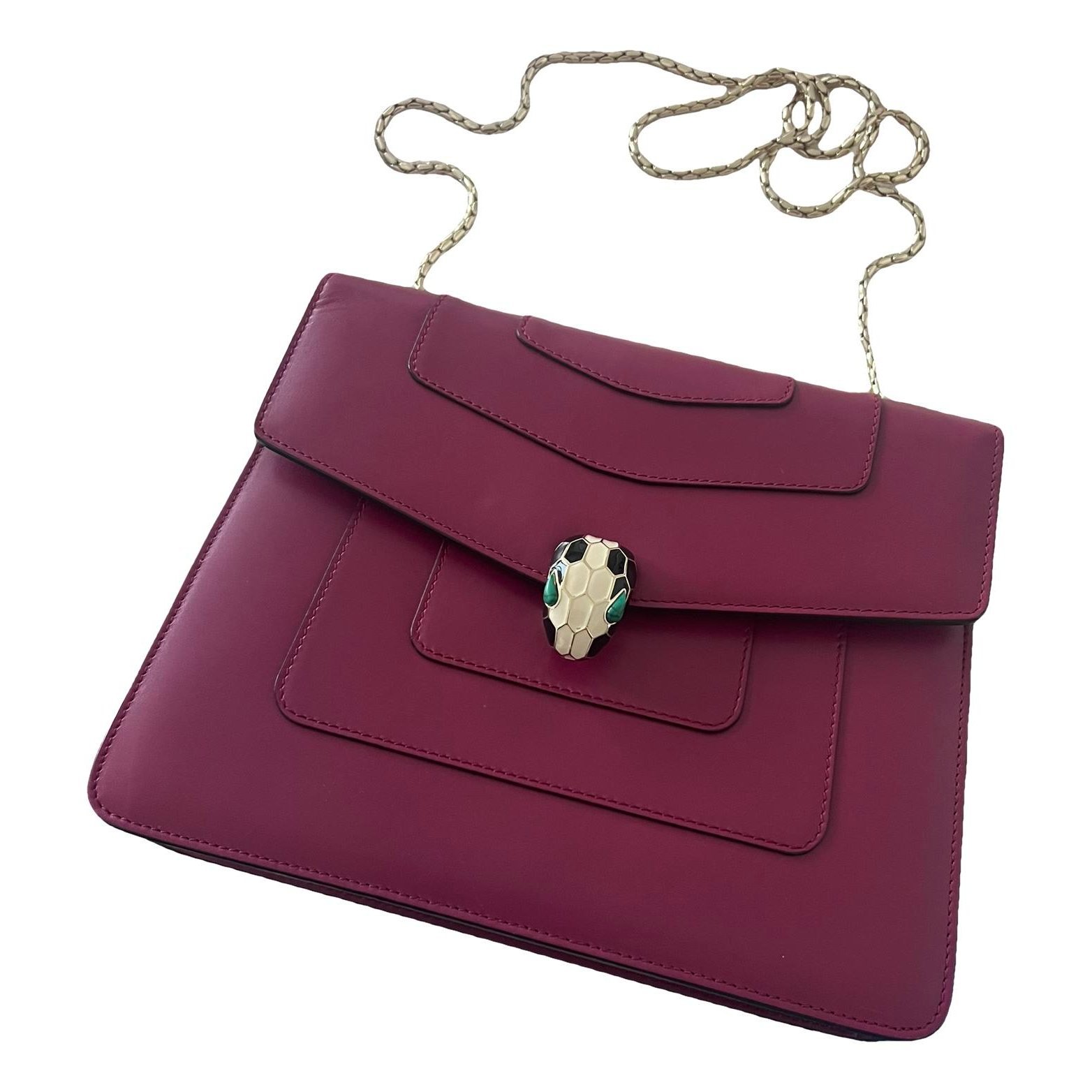 Serpenti leather clutch bag