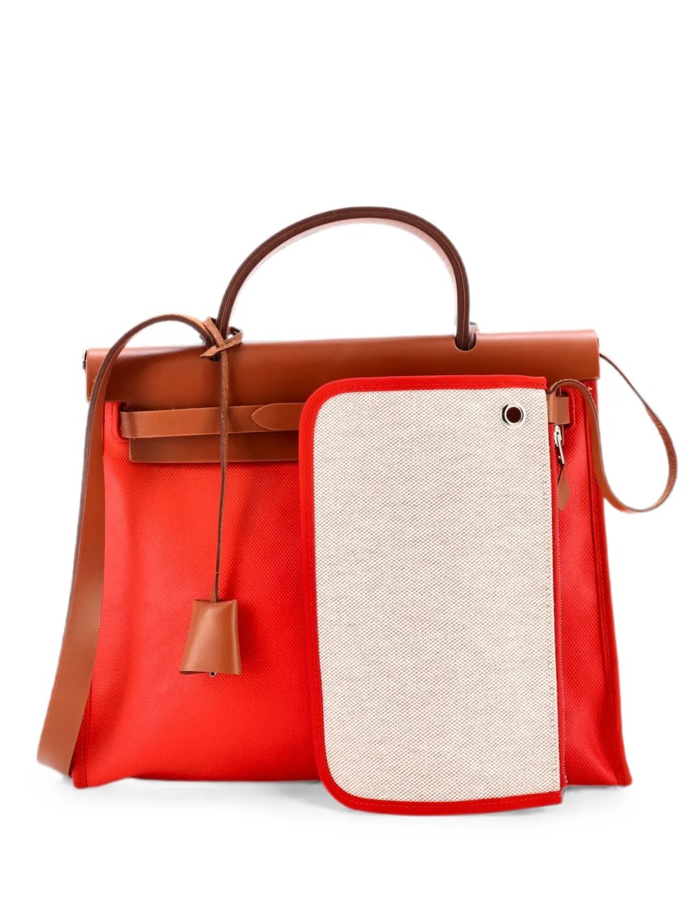Hermes Herbag Zip Berline Vache Canvas and Leather 31 shoulder bag