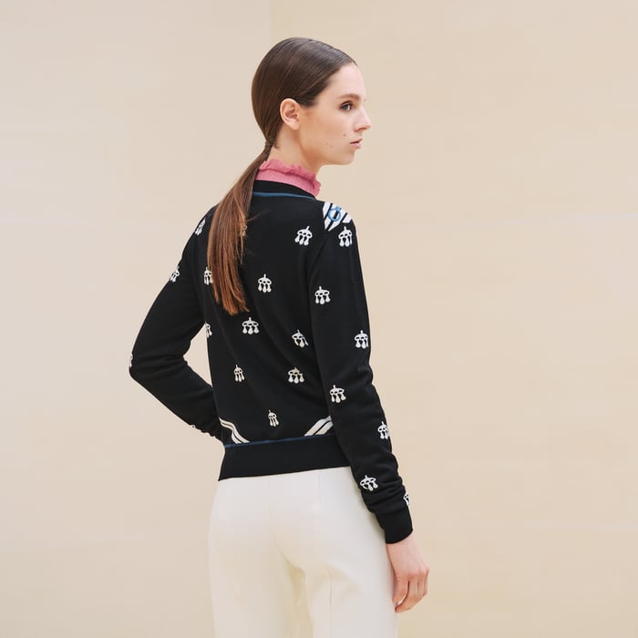 Noir "Mors a Jouets" Embroidered Long-sleeve Sweater
