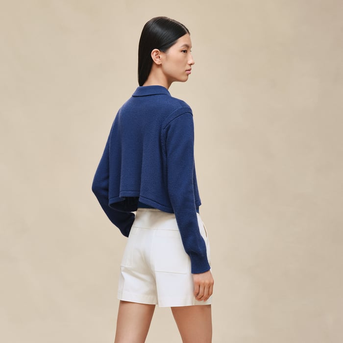 Bleu Outremer Short Shirt Cardigan
