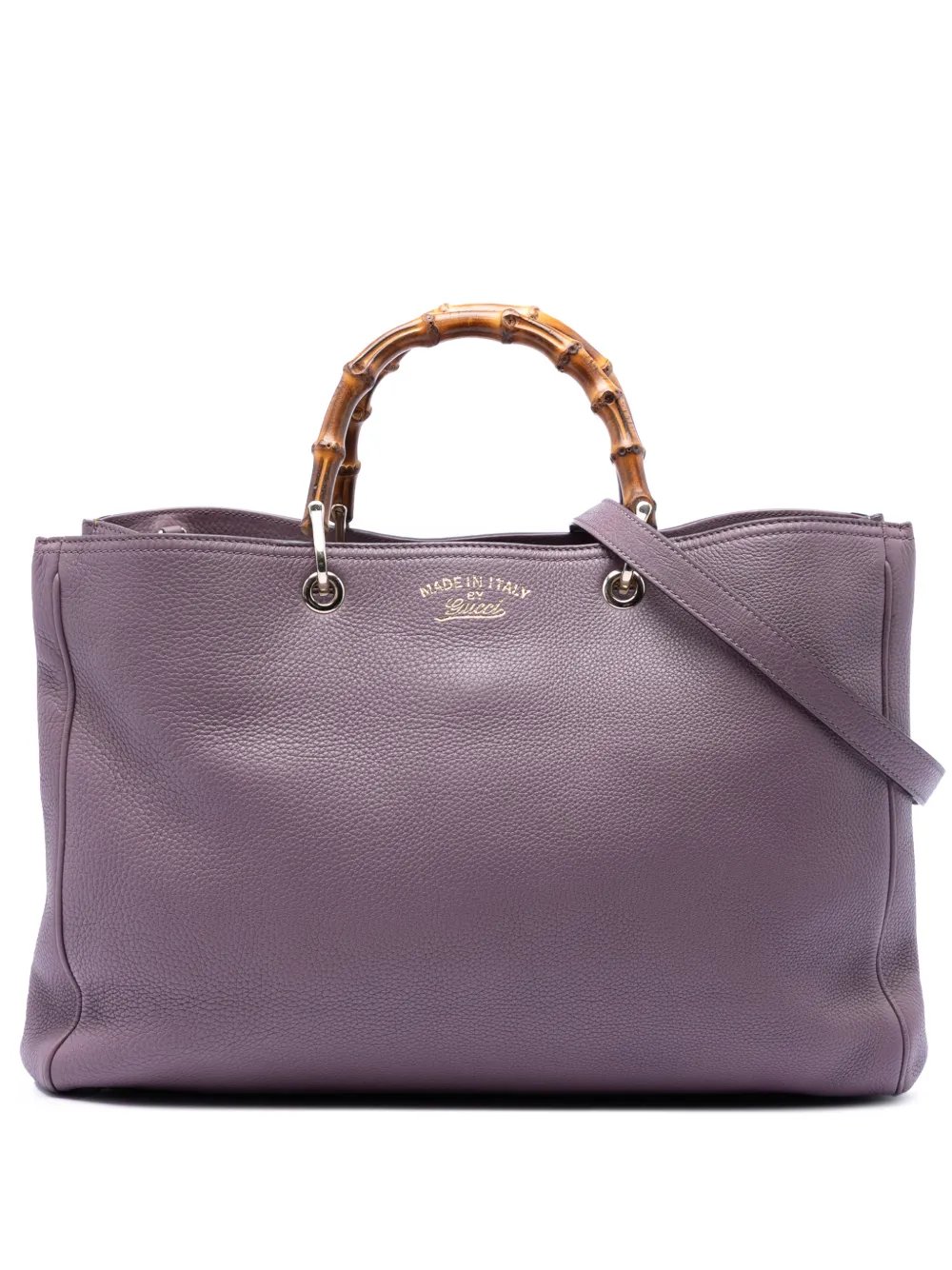 2016-2026 Large Calfskin Bamboo Shopper satchel