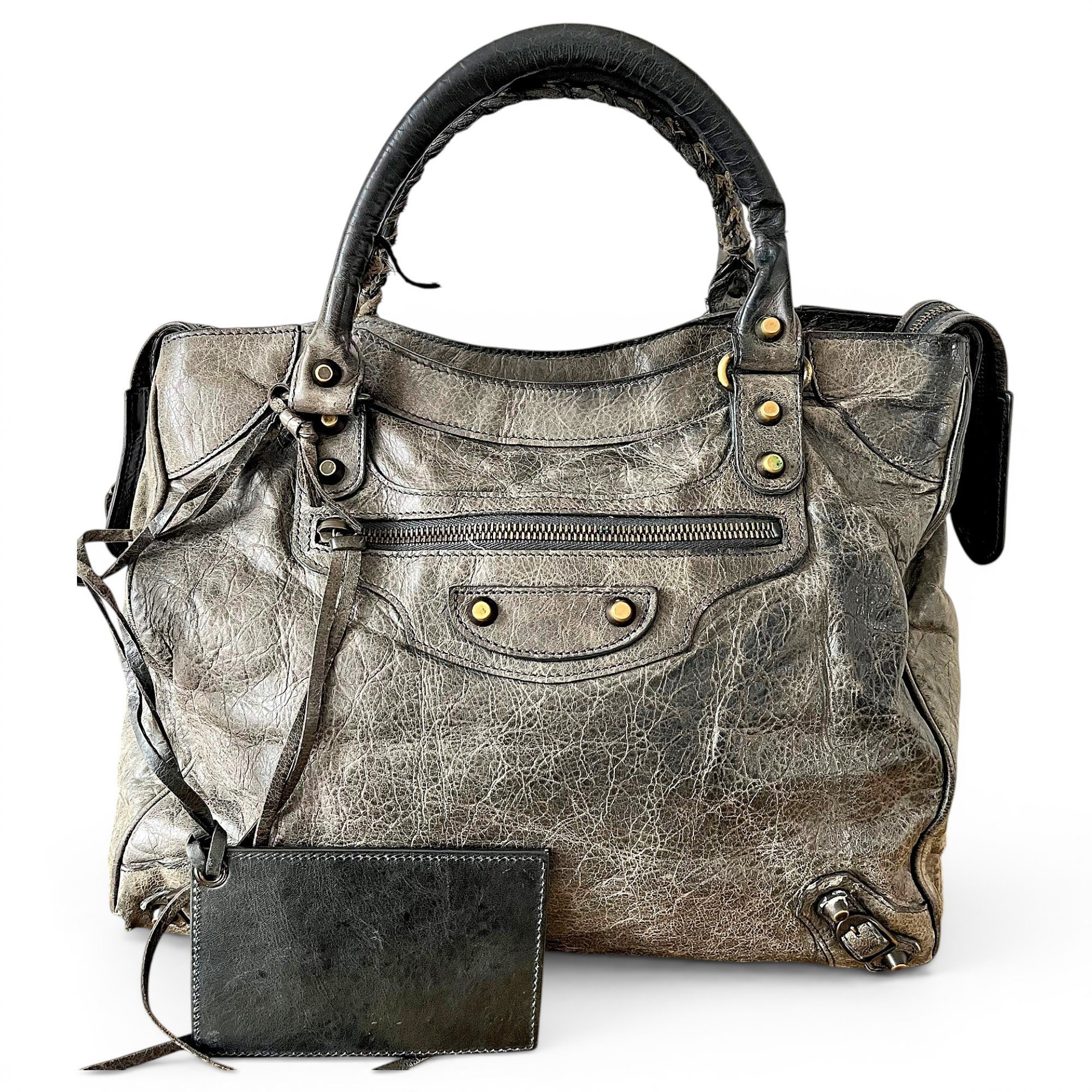 City leather handbag