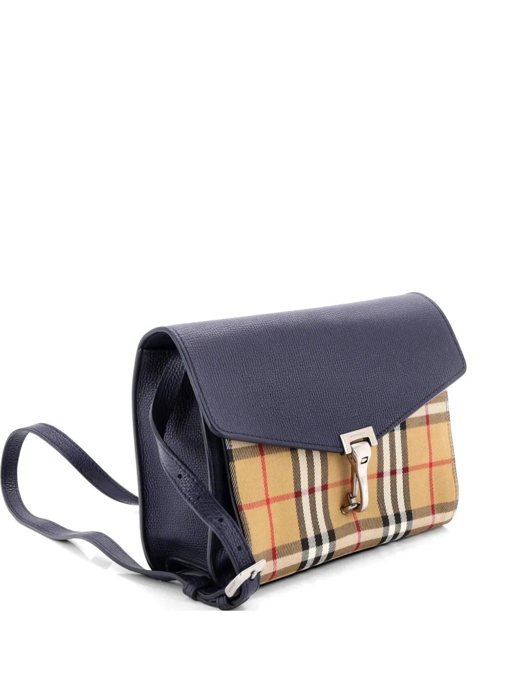 Macken Leather and Vintage Check Canvas Small crossbody bag
